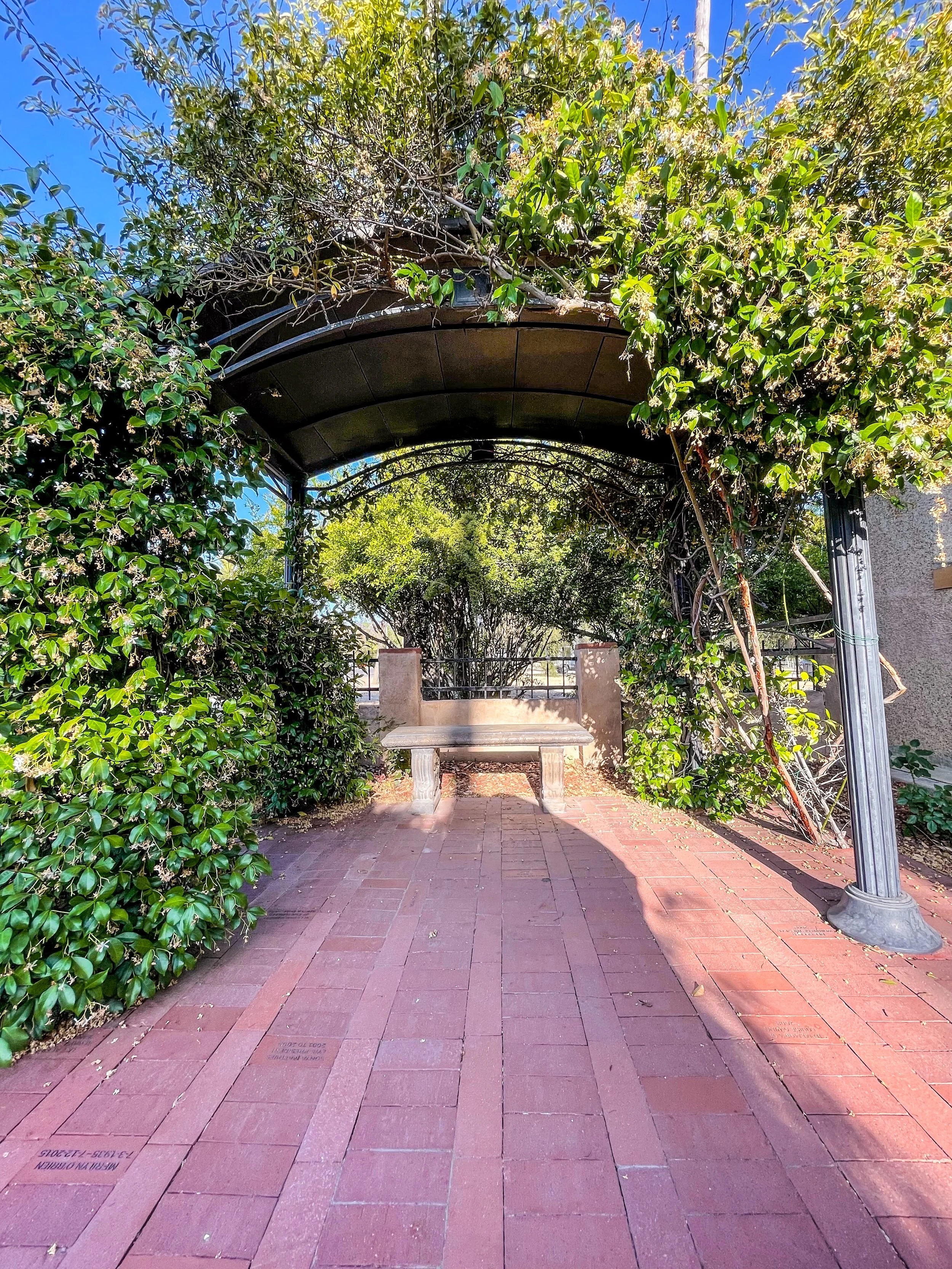 Garden Arbor & Brick Walkway